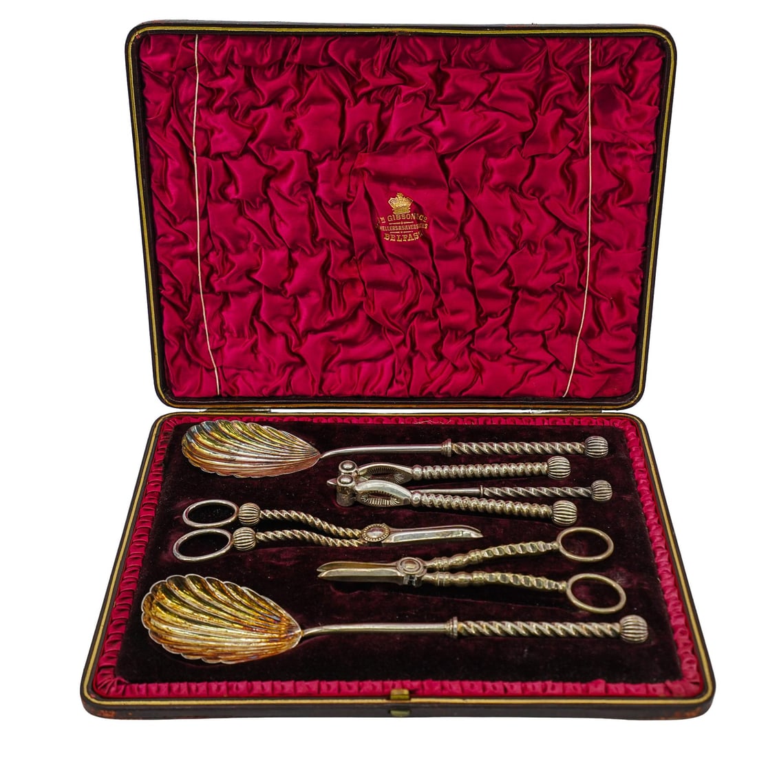 Victorian Silver Plate Boxed Fruit Utensils Set (1 of 12)