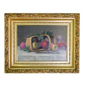 Attr. Edouard Brandon (1831-1897, French) Fruit Harvest Still Life