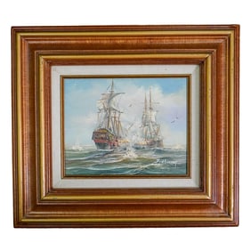 J. Harvey (American, 20th Century) after James Hardy Naval Battle Painting