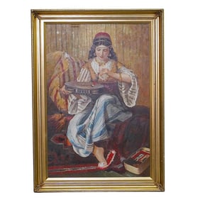 "Woman With Tambourine" Oil Painting