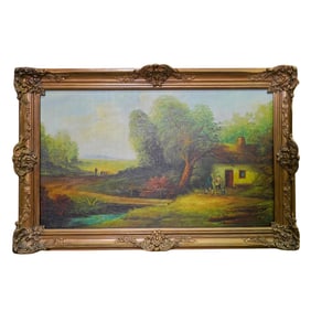 Large Signed Oil Landscape Painting