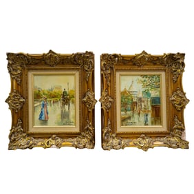 Pair Of Oil on Canvas Paintings