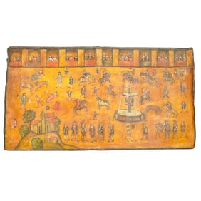 Antique 19th Cent. Mexican Oil On Canvas Painting