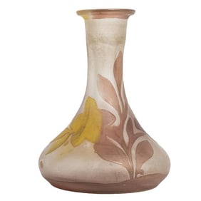 French Emile Galle Style Cameo Art Glass Vase