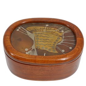 Mid Century Dali Style Mixed Metal And Wood Box