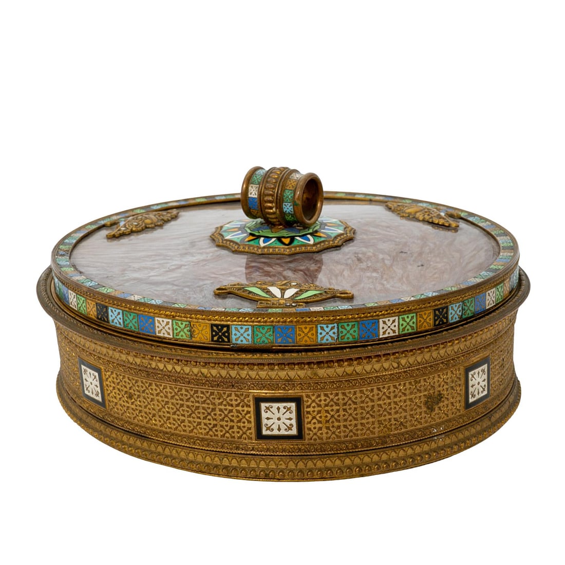 Antique Bronze and Enamel Vanity Box (1 of 6)