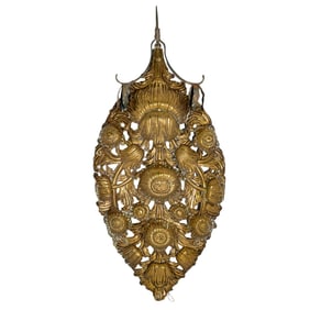 Pair of Gilt Metal Repousse Decorative Wall Plaques