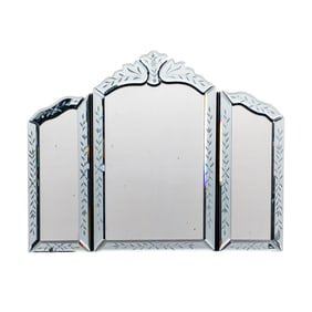Venetian Triptych Beveled Glass Mirror
