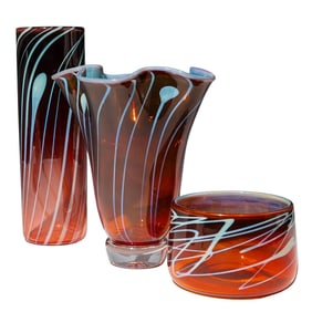 (3 Pcs) Levin Studio Art Glass Collection