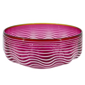 Signed Art Glass Swirl Bowl