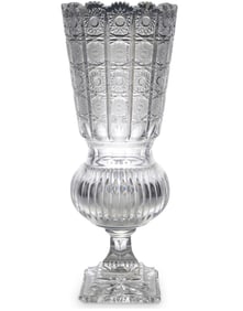 Large Footed Cut Glass Vase