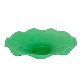Large Fenton Jade Glass Petal Centerpiece Bowl