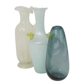 (3 Pc) Mid Century Art Glass Vases