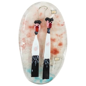 Murano Glass Figural Plaque