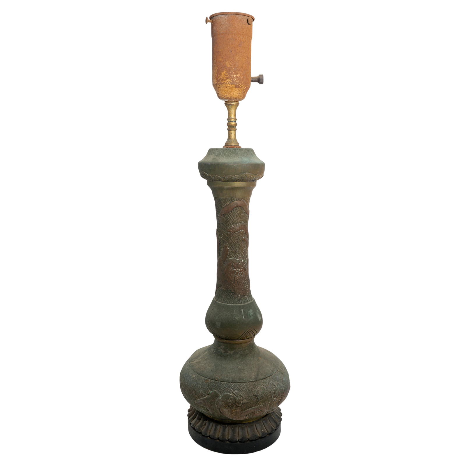 Chinese Bronze Dragon Lamp (1 of 7)