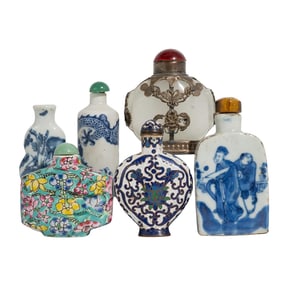 (6 Pc) Chinese Snuff Bottles Grouping