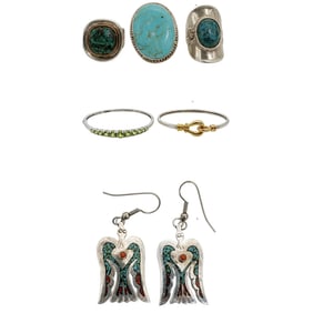 (6 pcs) Signed Sterling and 14k Gold Jewelry