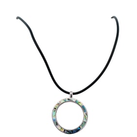 Italian Sterling Silver Abalone Pendant Necklace