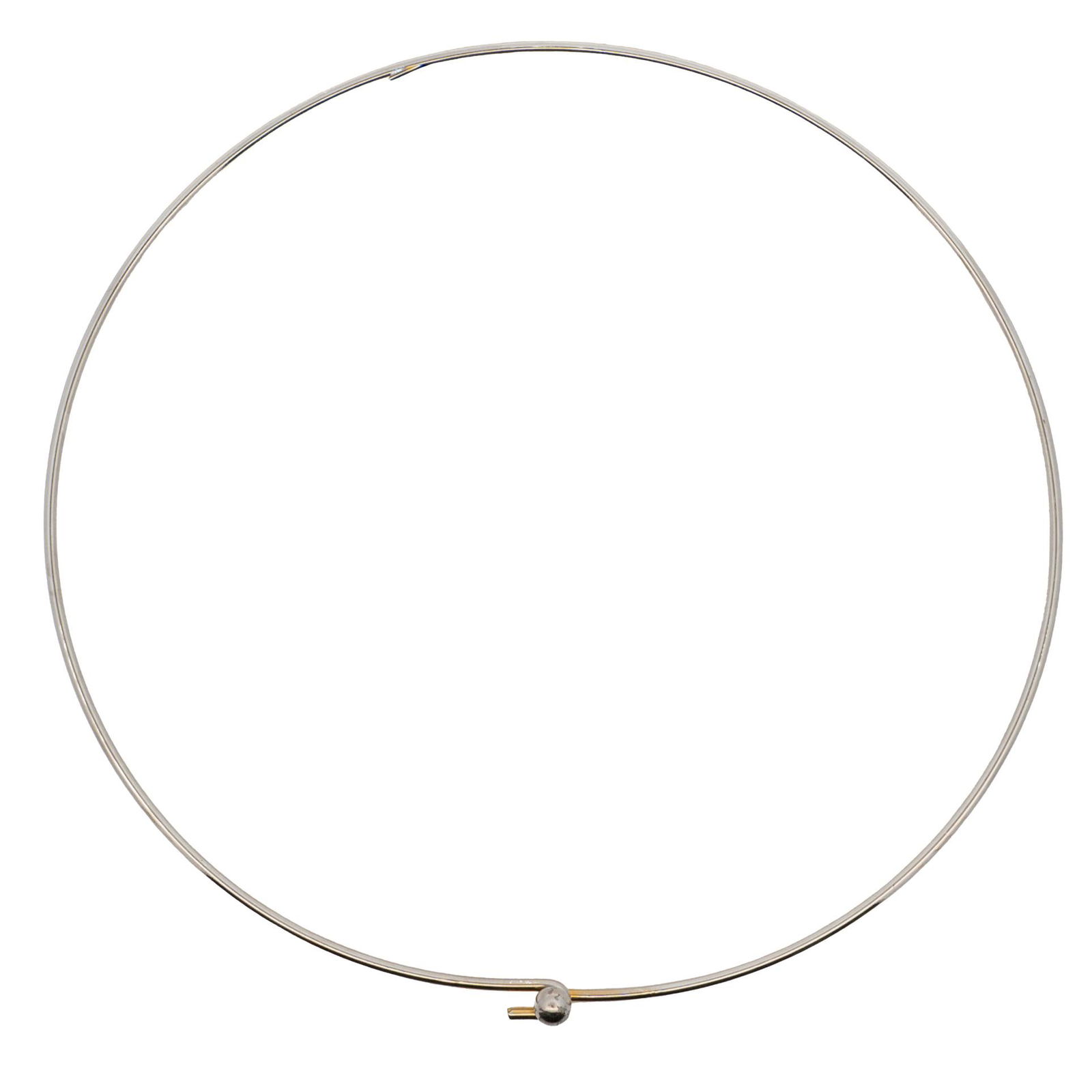 Simple Sterling Silver Choker Necklace: Simple Sterling Silver Choker NecklaceLate 20th c., ChinaSterling silver round rigid choker necklace stamped 925.Approximately 4.75"L x 5"W across the interior when clasped.
