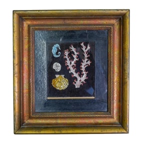 Framed Nautical Mixed Media Foil Aplique
