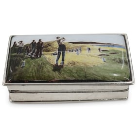 Sterling Silver Golf Themed Pill Box