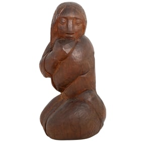 Wooden Female Figural Sculpture