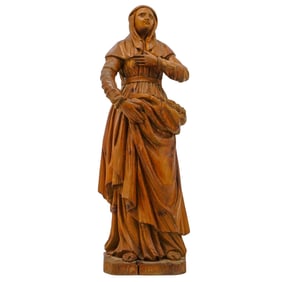 European Carved Wood Religious Sculpture