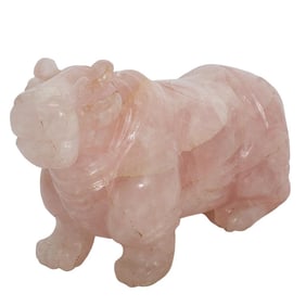 Signed Rose Quartz Hippo