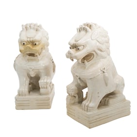 Pair of Large Ceramic Foo Dogs