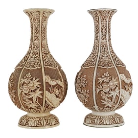 Pair of Arnart Imports Inc. Floral "Dynasty" Resin Vases