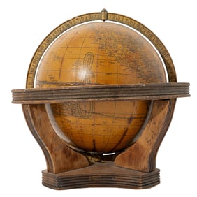 Cram's Unrivaled Terrestrial Silver Ocean Globe