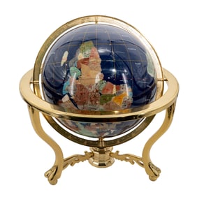 Semi-Precious Stone Inlaid Globe