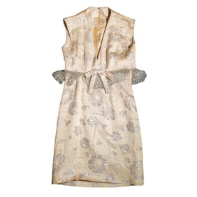 Handmade Silk Floral Shimmer Embroidered Party Dress