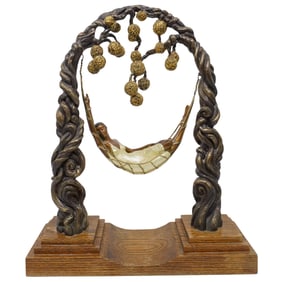 Erte (Russian/French, 1892-1990) Bronze Sculpture, "Spider Web"