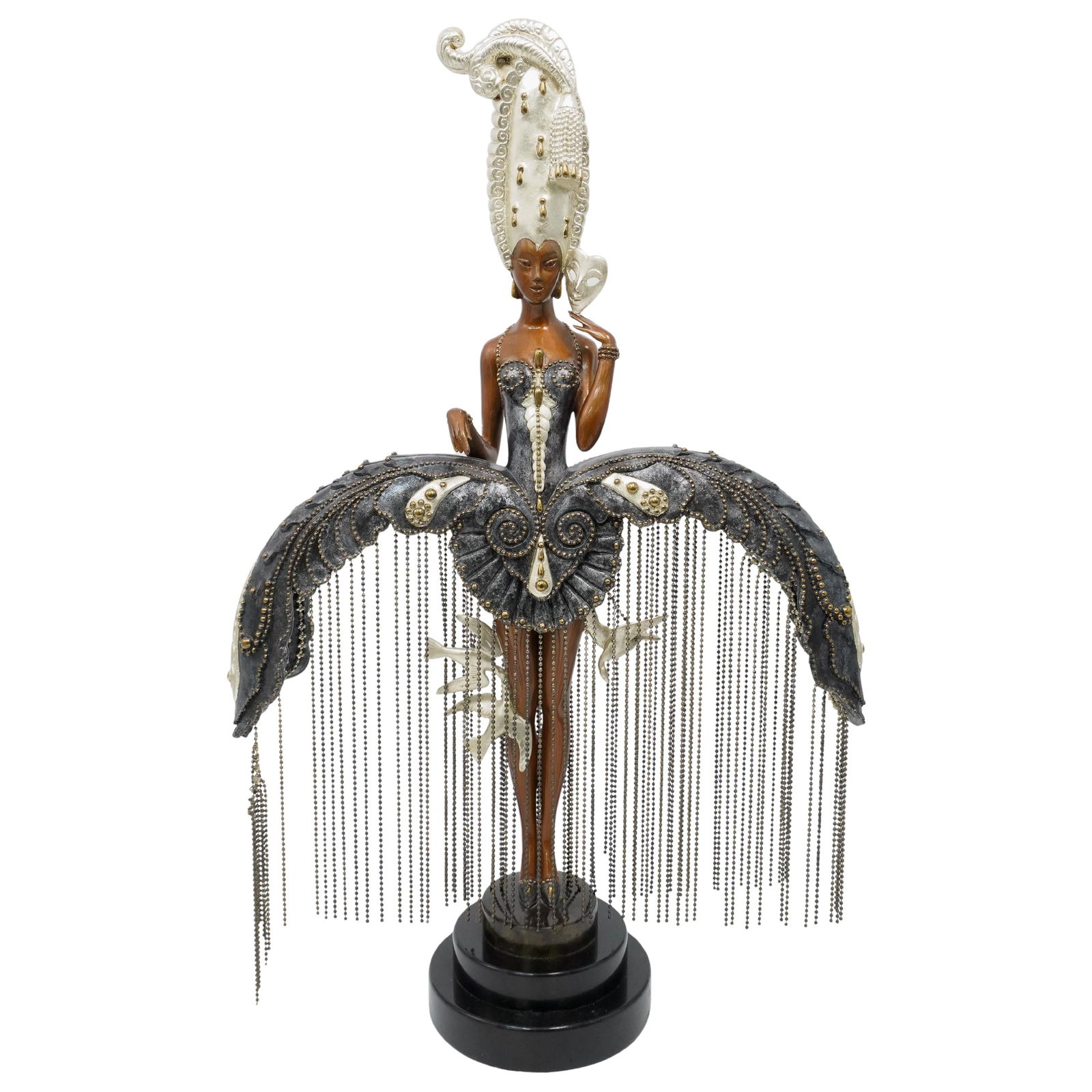 Erte (Russian/French, 1892-1990) Bronze Sculpture, "Her Secret Admirers" (1 of 5)