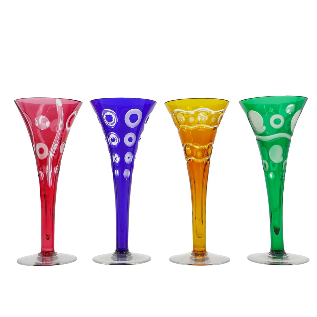 (4 pcs) Godinger Cut to Clear Art Glass Flutes (1 of 14)