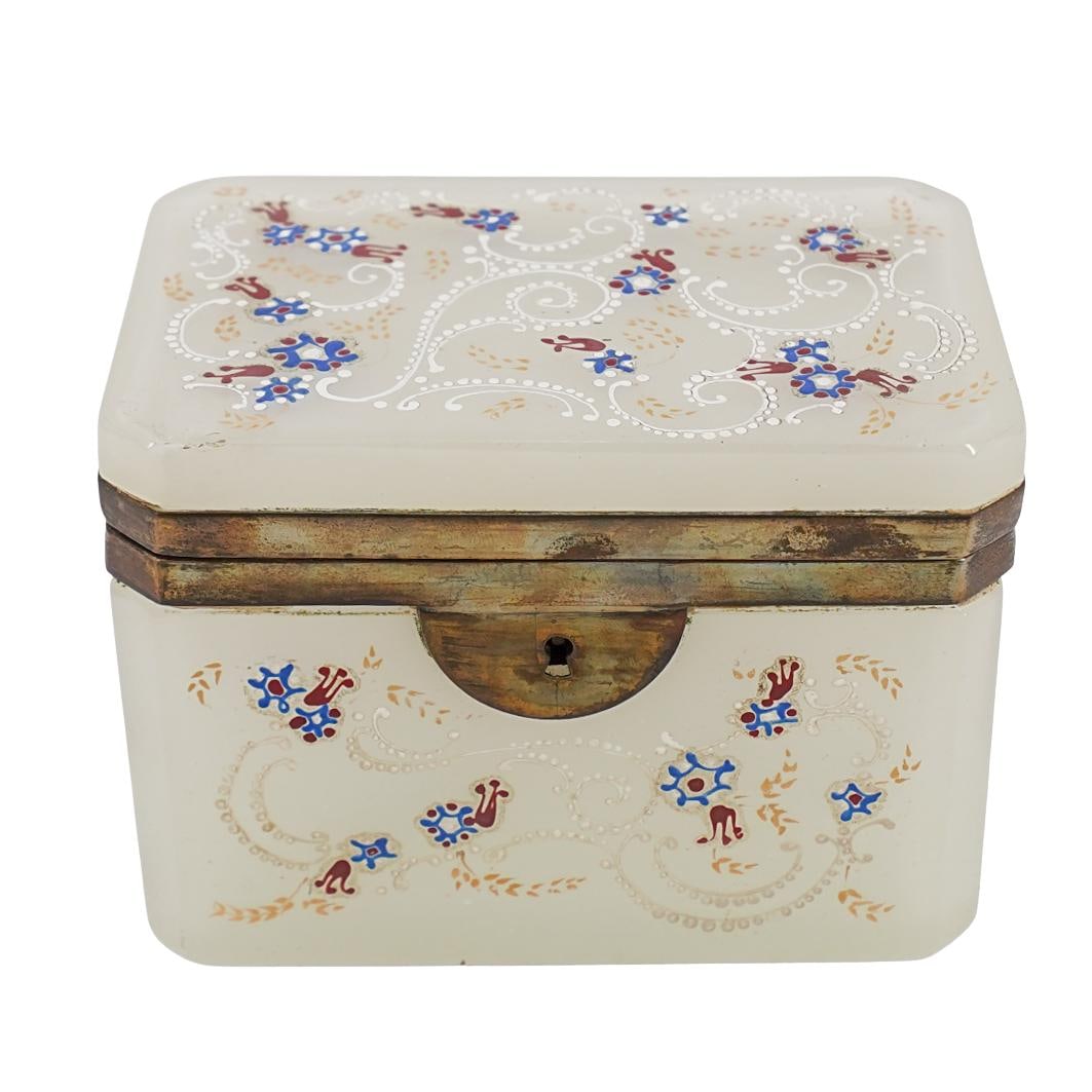 Rare Antique French Opaline Glass Vanity Box (1 of 6)