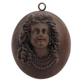 Victorian Gutta Percha Cameo Locket