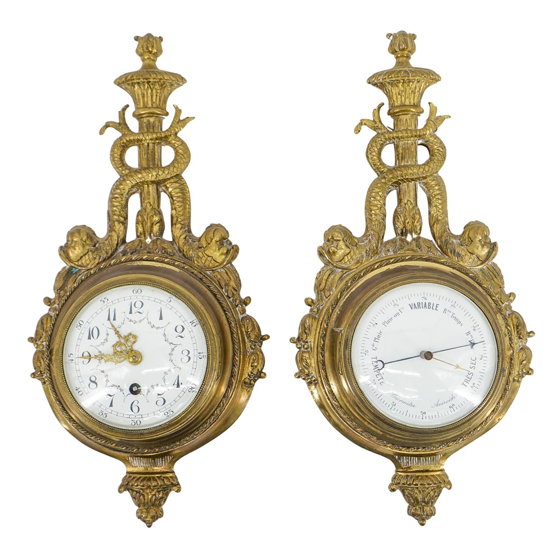 (2 Pcs) Antique French Bronze Wall Instruments (1 of 10)