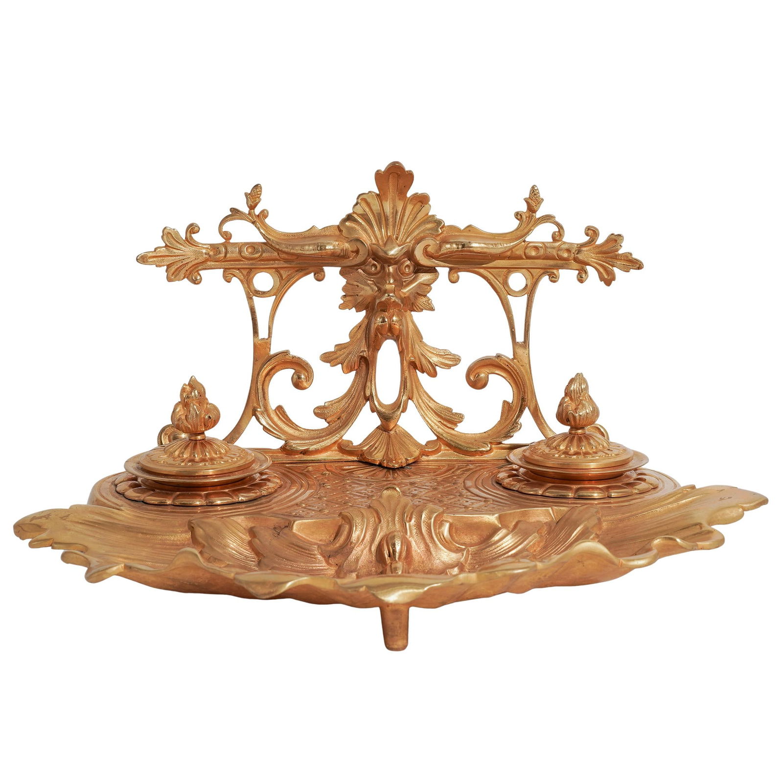 Antique Ormolu Inkwell Desk Set (1 of 5)