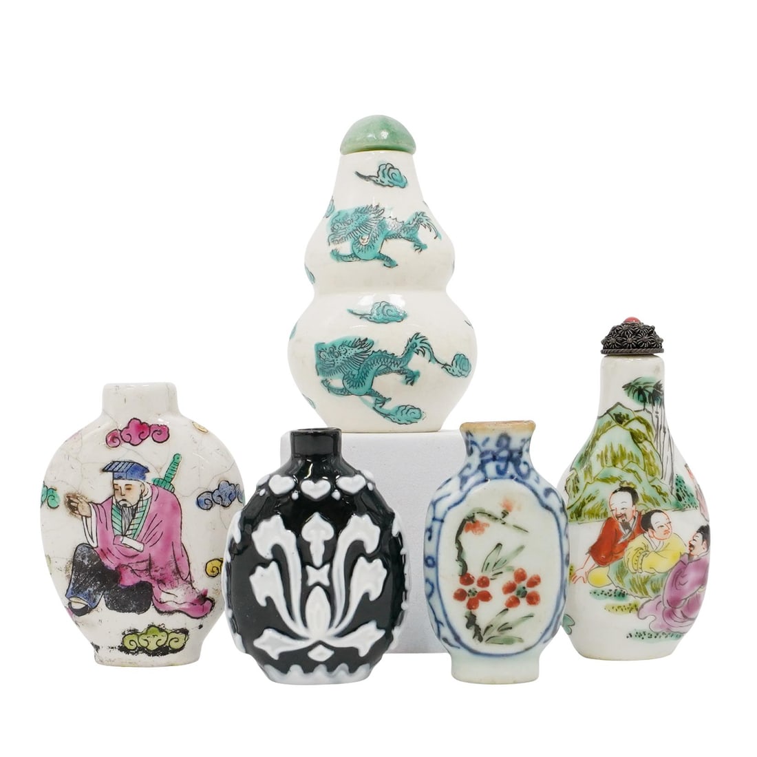 (5 pcs) Antique Chinese Porcelain Snuff Bottles (1 of 5)