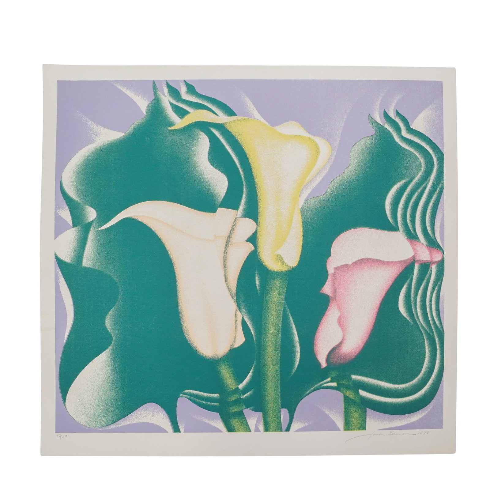 Jack Brusca (American, 1939) L. Edition "Calla Lillies" Screenprint (1 of 6)