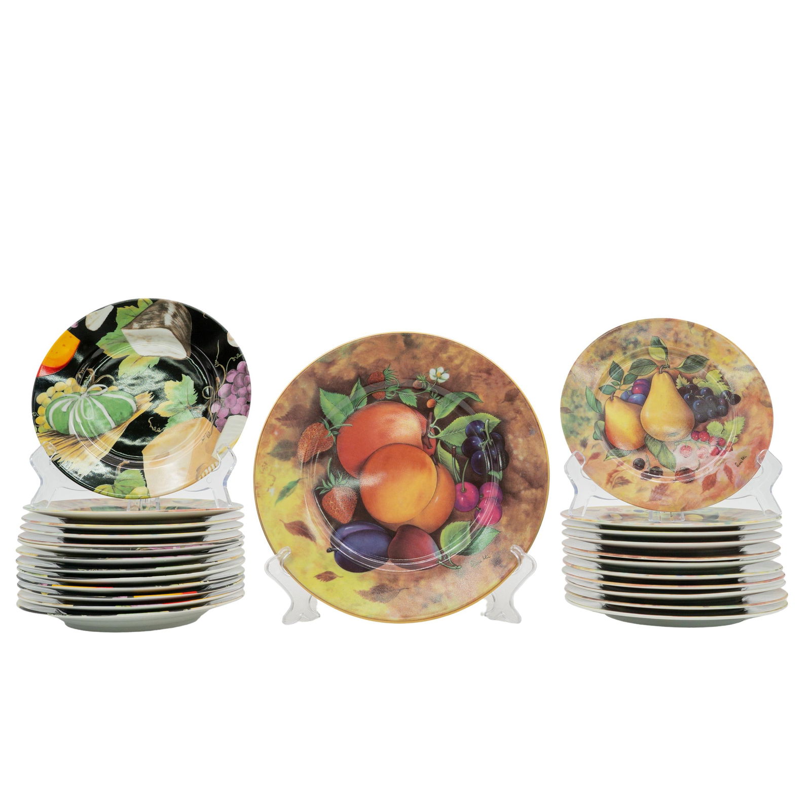 (25 pcs) "St. Limoges" Harvest Fruits Porcelain Plates (1 of 9)