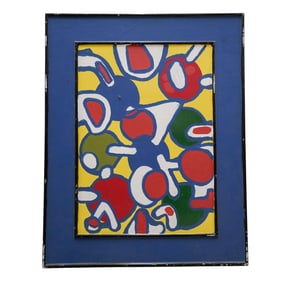 Vintage Acrylic on Board Abstract Painting