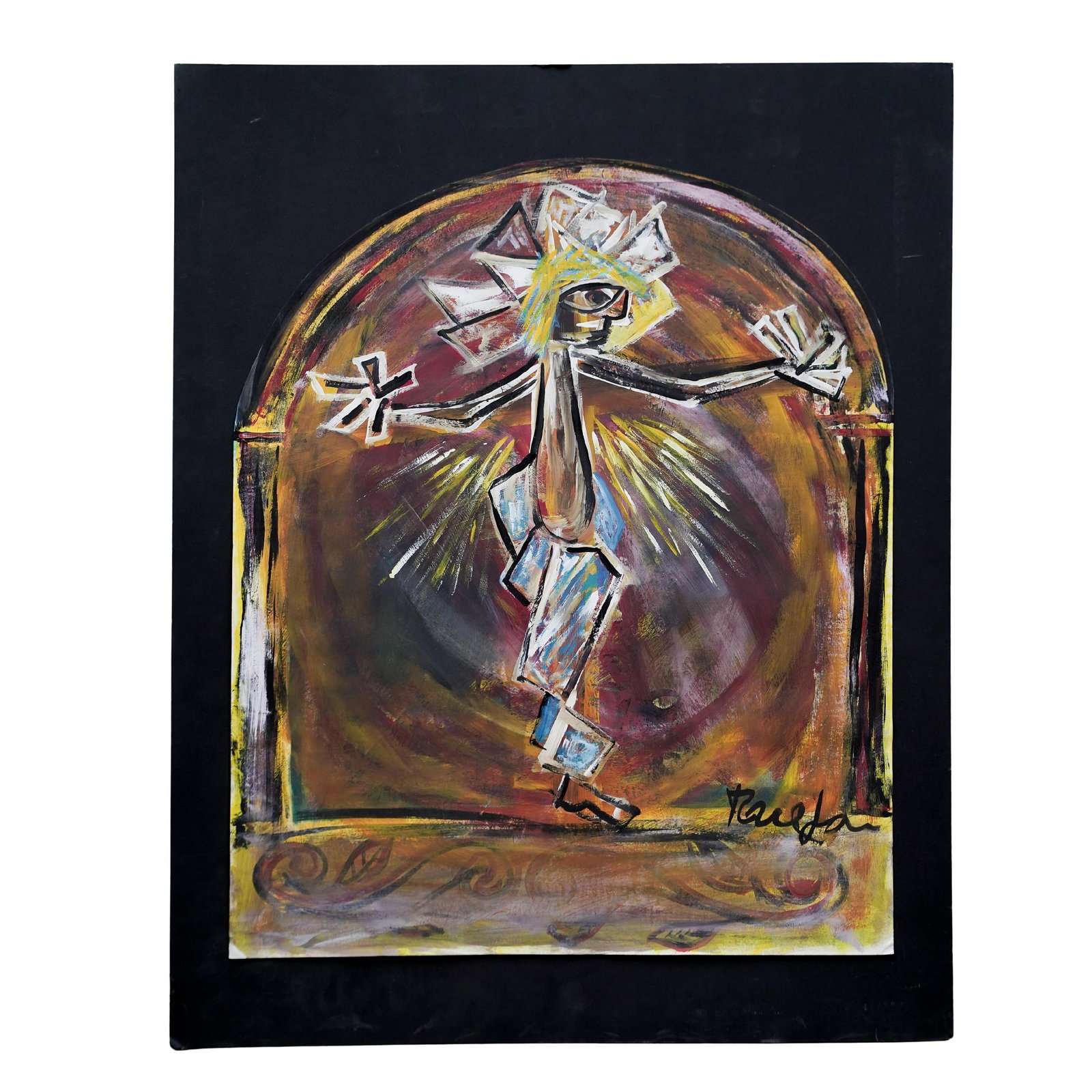 Jose Maria Rueda (Spanish, b. 1949) Expressionist Oil on Board (1 of 4)