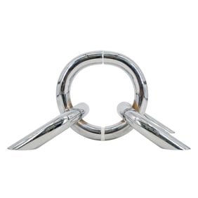 A Pair of Post-Modern Chrome Chain Sculptures