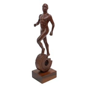 Jean Christophe Robin Wooden Figural Sculpture