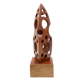 Jean Christophe Robin Abstract Carved Wood Sculpture