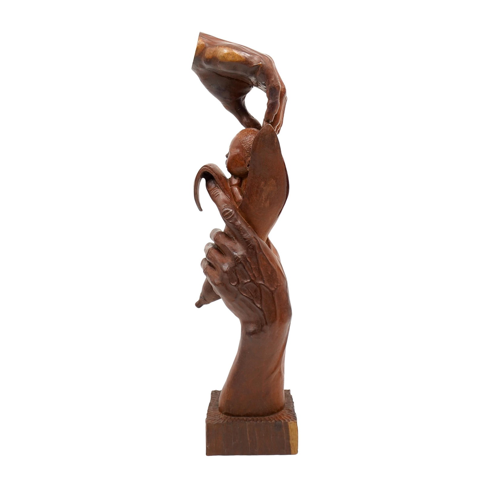 Signed "Paz Diaz" Carved Wooden Surreal Sculpture (1 of 5)
