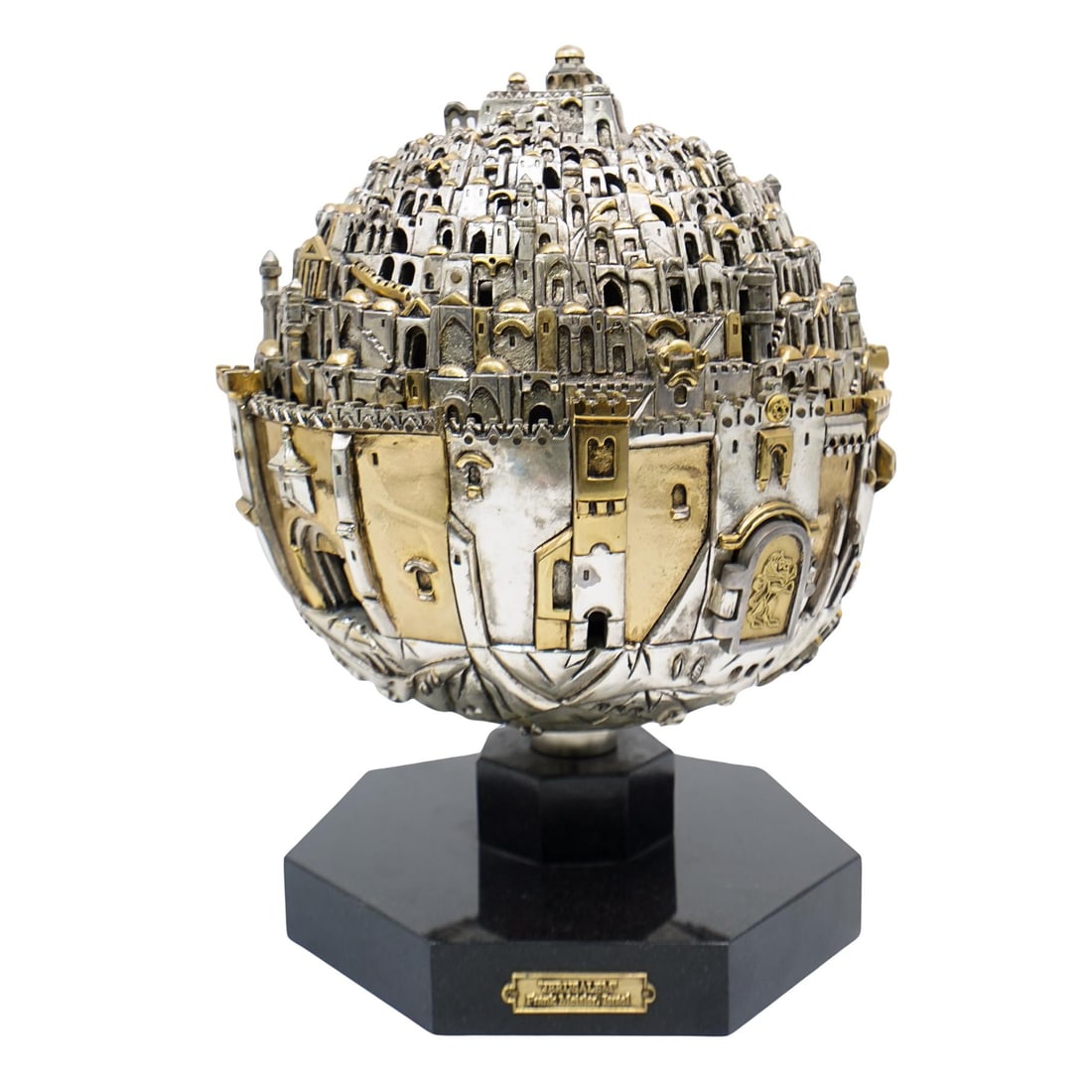 Frank Meisler (Israeli, 1929-2018) Silver Plated "Jerusalem" Sculpture (1 of 5)